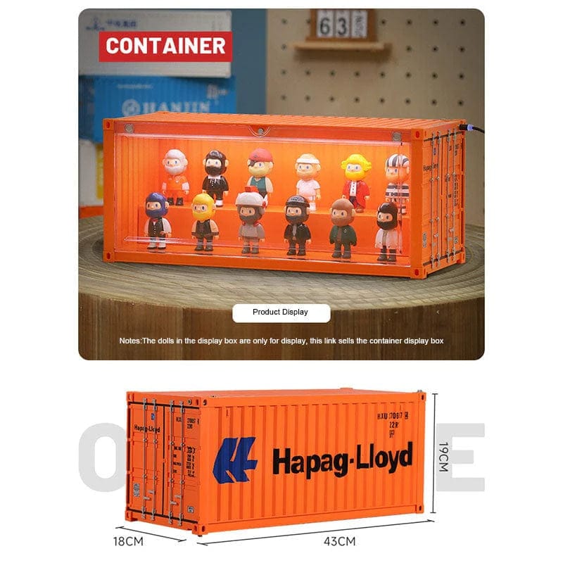 Patoak Orange Shipping Container Model Lighting Display Box