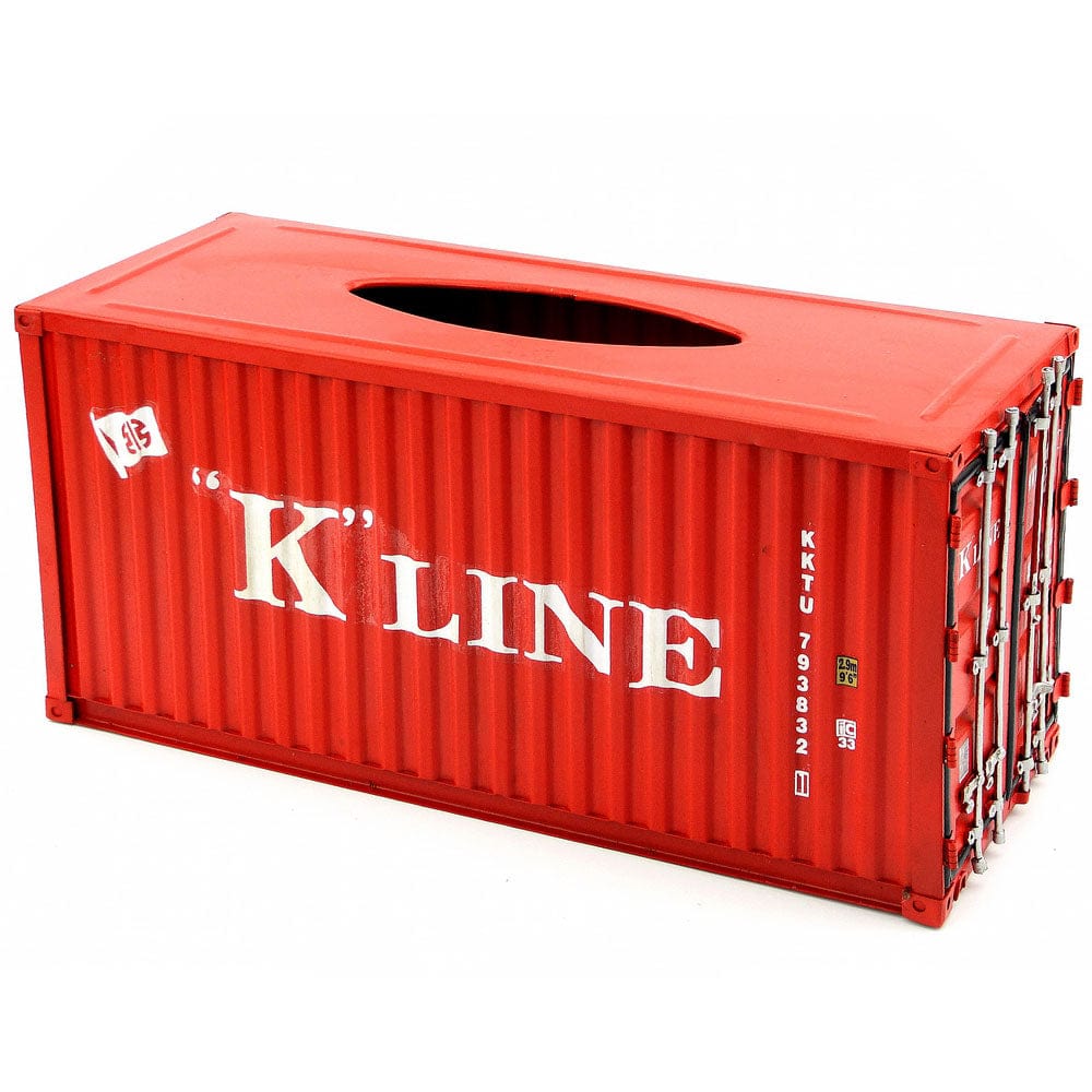 Patoak Red-1 Iron Shipping Container Model Tissue Box 1：20